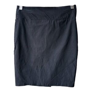 BCX Pencil Skirt Black Pull On Back Vent Office Business Casual Academia Large